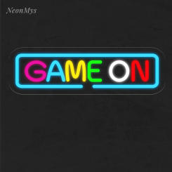 Game on Neon Sign Wall Hanging Gameroom Decor Game Boy Birthday Gift Night Lights Gaming Lighting Bedroom USB Powered LED Lamps