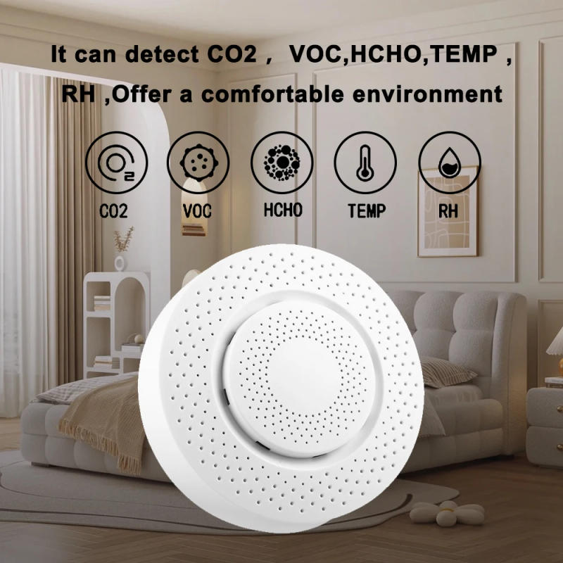 Description Picture 3 of itemSmart Tuya Zigbee WIFI 5 in 1 Airbox Formaldehyde VOC CO2 Temperature Humidity Detector App Control Smart Home Scene Linkage
