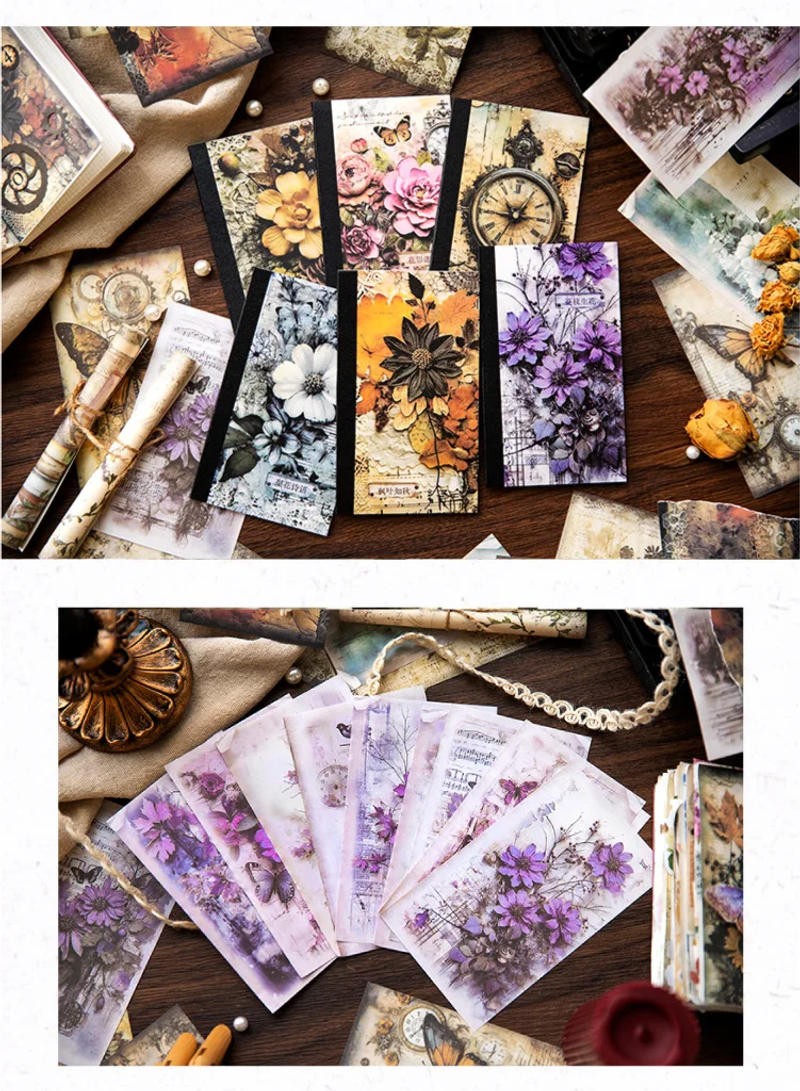 Description Picture 5 of item40 PCs Vintage Material Paper Decorative Scrapbooking Diary Album Craft Background Paper DIY Junk Journal Supplies