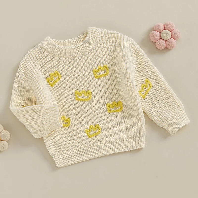 Description Picture 4 of itemBaby Knit Sweaters Long Sleeve Round Neck Bunny Embroidery Pullover Toddler Winter Tops