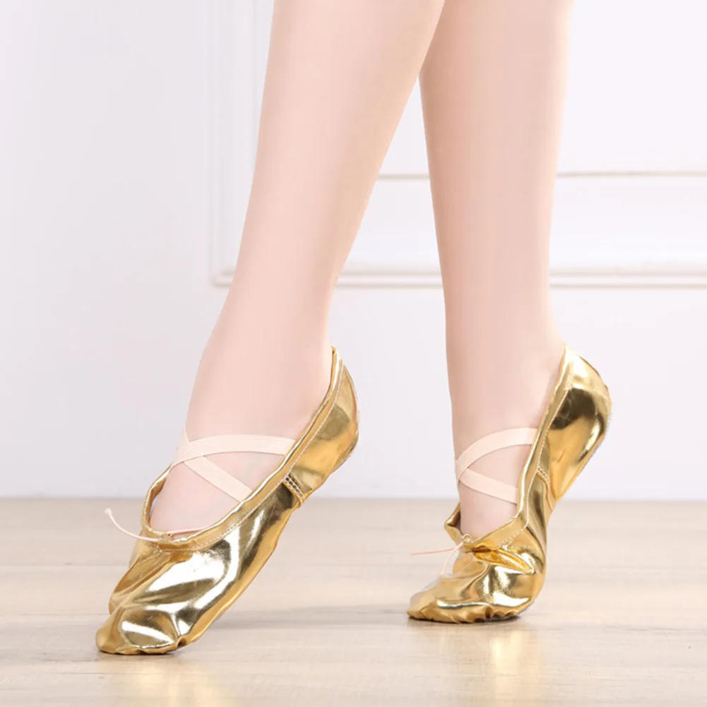 Description Picture 6 of itemShining Girls Ballet Shoes Soft Sole Ballet Dance Slippers Girls Ladies Ballerina Ballet Shoes Women Gymnastics Dance Shoes