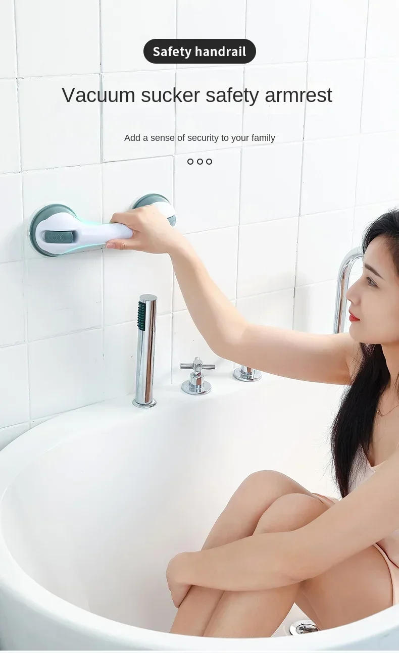 Description Picture 2 of itemToilet Safe Grab Anti Slip Elderly Safety Helping Handle Shower Handle Support Bathroom Bar Vacuum Sucker Suction Cup Handrail
