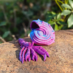 3D Printed Hermit Crab Detachable Telescopic Joints Movable Model Ornaments Creative Fun Children Gifts Desktop Decoration