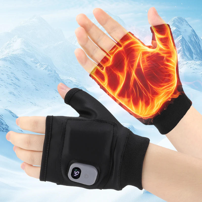 Description Picture 2 of itemTouchscreen Heating Gloves USB Rechargeable Winter Warm Electric Heated Gloves Fingerless Hand Warmer Thermal Warmer Mitten for