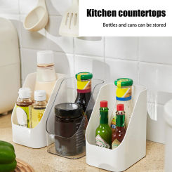 Slanted Storage Box Refrigerator Storage Box Plastic Food Storage Box Sundries Organizer Bedroom Living Room Desktop Shelf With