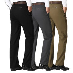 New Business Casual Suit Pants Men Solid High Waist Straight Office Formal Trousers Mens Classic Style Suit Long Pants Plus Size