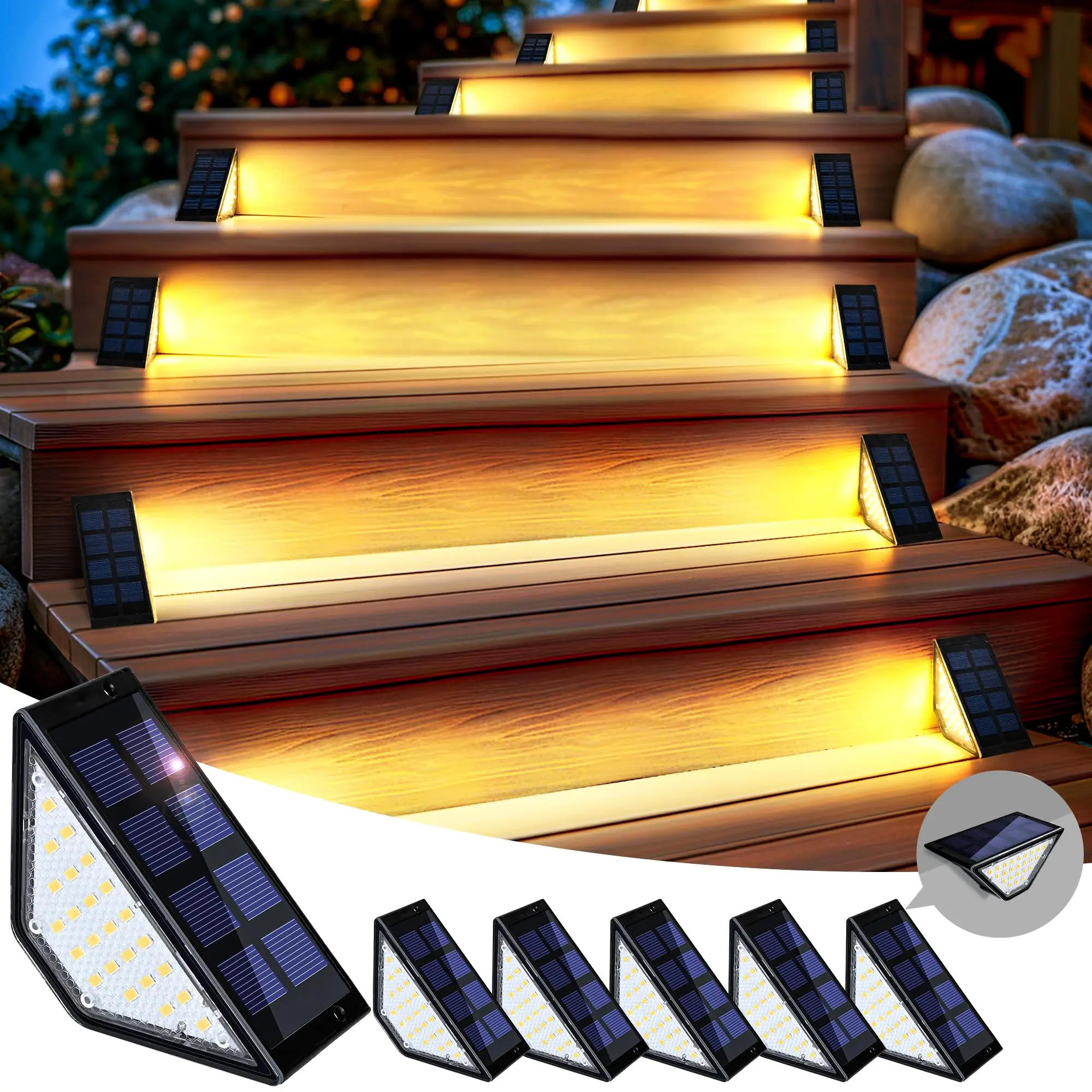 Description Picture 2 of itemZILVIX 1-8 PCS Solar Step Lamp Outdoor Waterproof LED Stairs Outdoor Solar Step Lamp Solar Deck Decoration Stair Patio Lamp