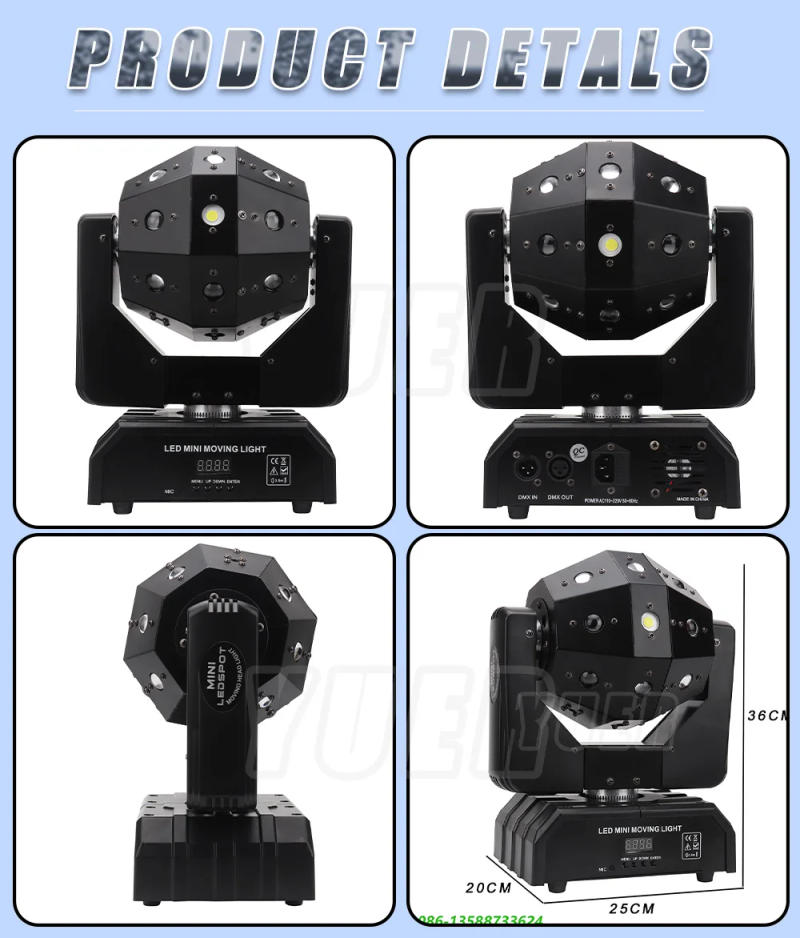 Description Picture 2 of itemLED 16x3w RGBW + RG Laser + 4x15w Strobe 3in1 Effect Party Holiday Disco Dj Beam Projector Gobo Moving Head Stage Lighting