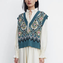 Ethereal MD 2025 spring new style of Women's casual fashion jacquard knit vest