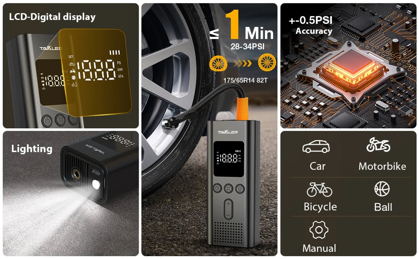 Description Picture 4 of itemWireless Air Pump 150psi Portable Electric Tire Inflator For Car Bicycle Motorcycle Air Compressor Injector Bike Accessories