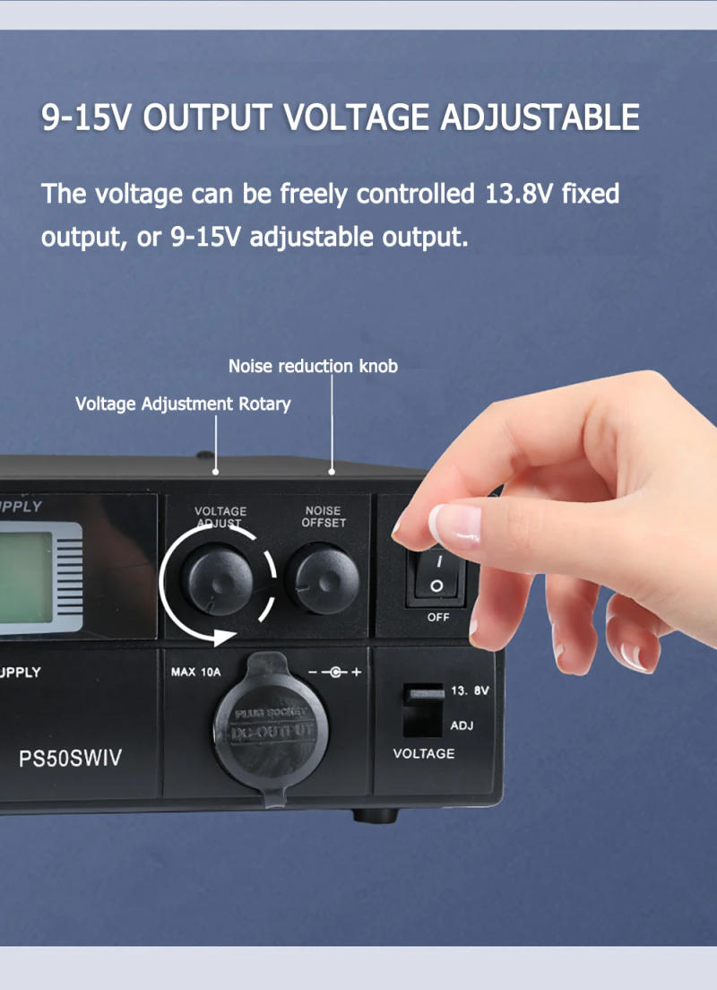 Description Picture 4 of itemQJE PS50SWIV DC Switching Power Supply 9-15V Adjustable Power Supply DC Communication Switching Power Supply 13.8V 50A