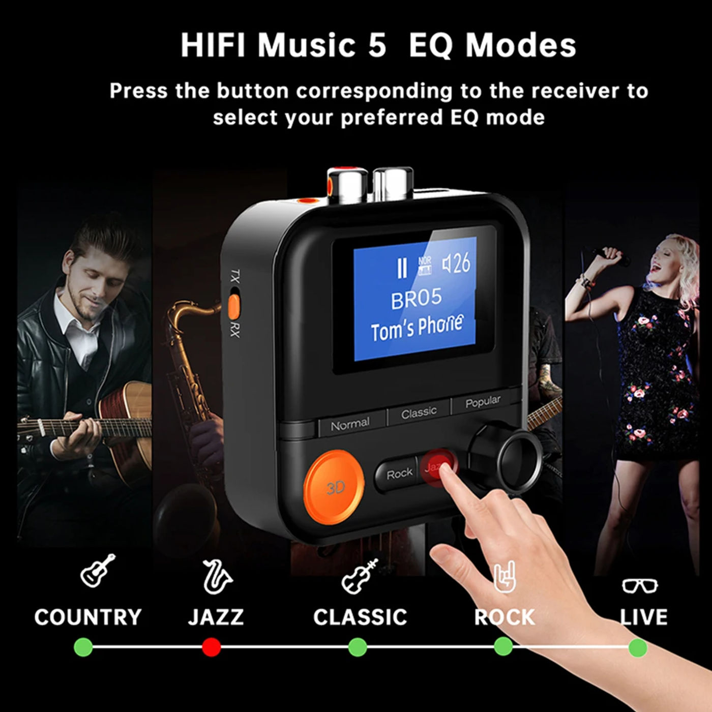 Description Picture 6 of itemWireless Stereo Transmitter Bluetooth-Compatible 5.2 Transmitter Receiver AUX 2RCA TF for TV/Computer/Projector/Headset/Car