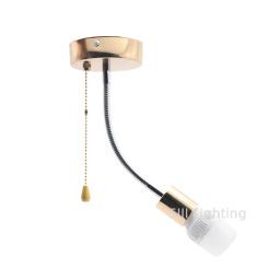 Metal Ceiling Plate with Pull Zipper Switch E27 Ceramic Socket Lamp Holder with Hose Iron Lamp Base for Monitor Aisle Lights DIY