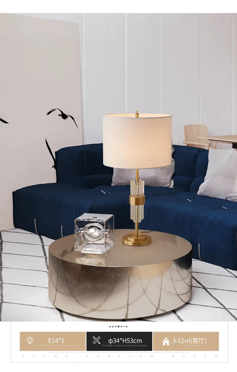 Description Picture 6 of itemSimple European copper Popular Luxurious Indoor Decorative Led Table Light For Hotel Home Bedroom Lightings bedside lamp