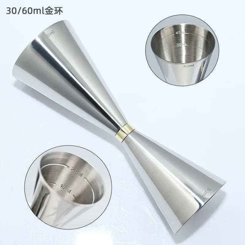 Description Picture 4 of itemBar Mixed Drink Accessories Measure Cup Bar Cocktail Shaker Jigger Cocktail Tools Stainless Steel 60ML Gadgets