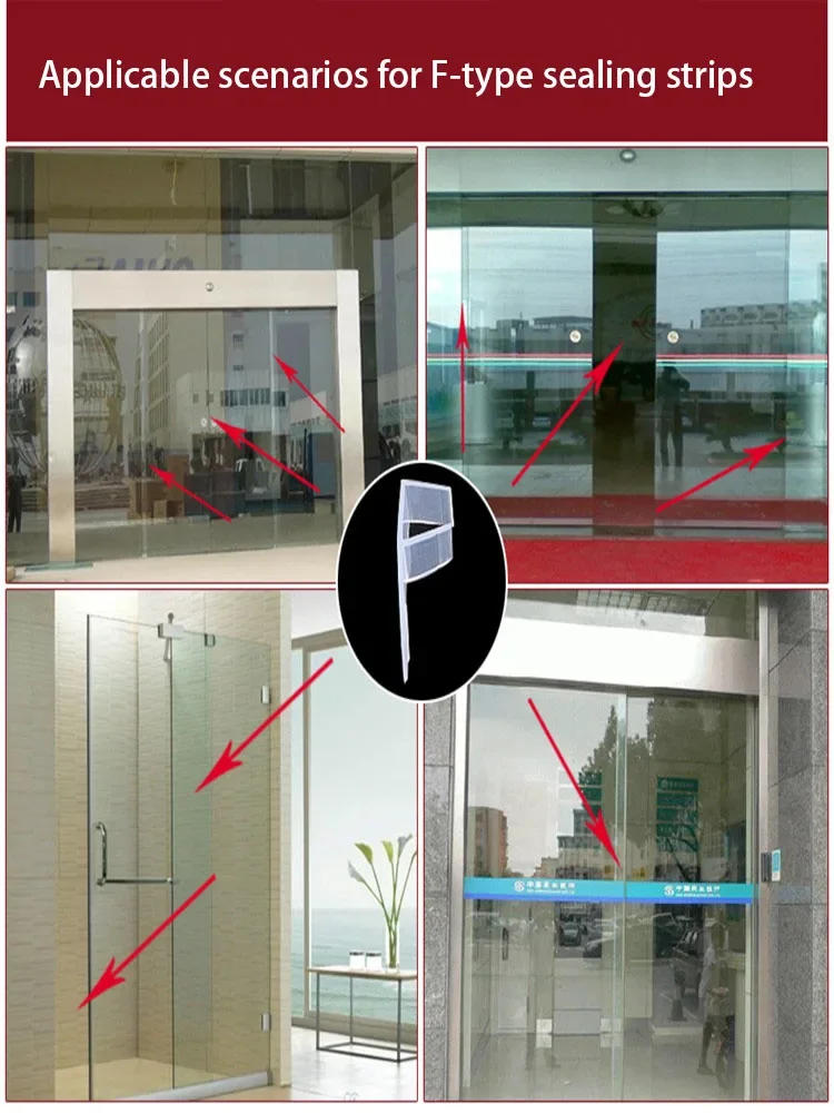 Description Picture 5 of itemFrameless balcony window sealing strip 6 8 10 12mm glass door window water blocking strip shower room waterproof silicone strip