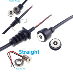 2 Wires Open DC Magnet Spring-Loaded Pogo Pin Connector Fast Charging Magnetic Appliance USB Cable 12V 3A Power Cord 1.0 Meter