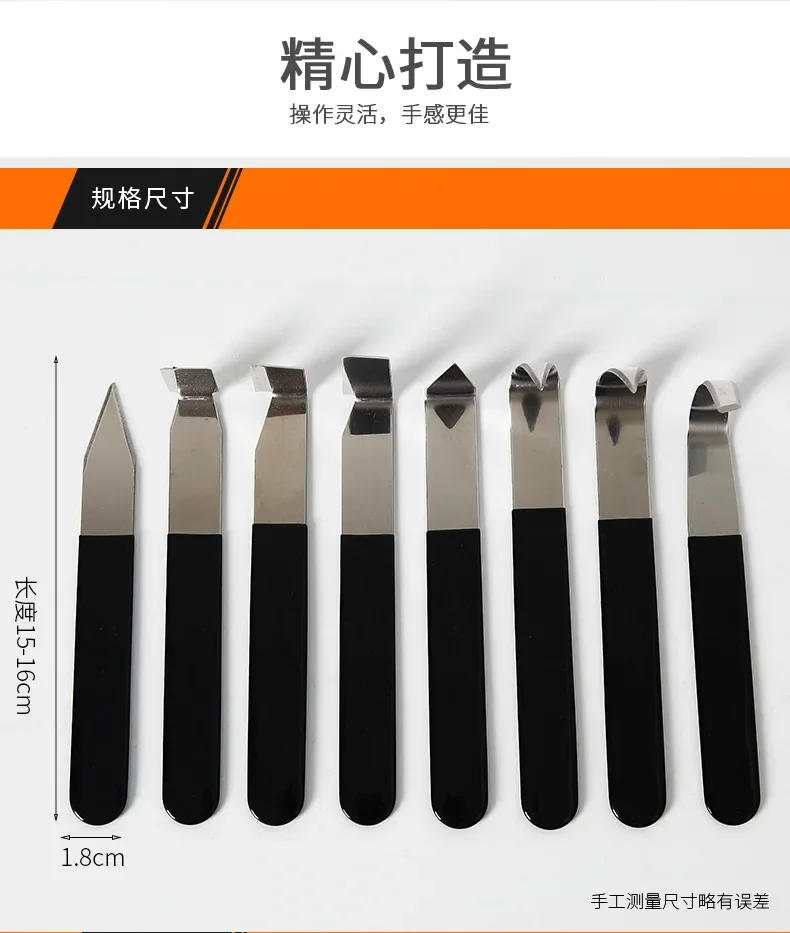 Description Picture 6 of itemNew 8 Pack Metal Clay Carving Knife,Pottery Tools,Clay Hand Tools,Ceramic Tools Set Engraving, Shaping,Clay Sculpture,Styling