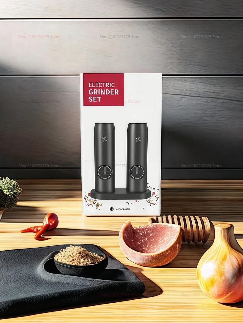 Description Picture 5 of itemElectric Salt and Pepper Grinder Set USB Rechargeable Automatic Pepper Mill Adjustable Coarseness One-Handed Operation for Home