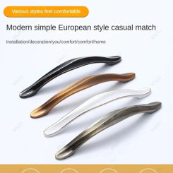 Drawer Handle Cabinet Door Cabinet Wardrobe Door Handle Zinc Alloy Fuji White/Black Furniture Hardware Simple Handle