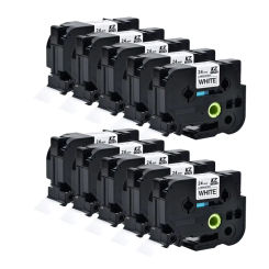 10PCS 251 24mm Label Tape Laminated Compatible Brother TZe-251 TZ-251 Black on White Tape for P-Touch D600 P710BT P700