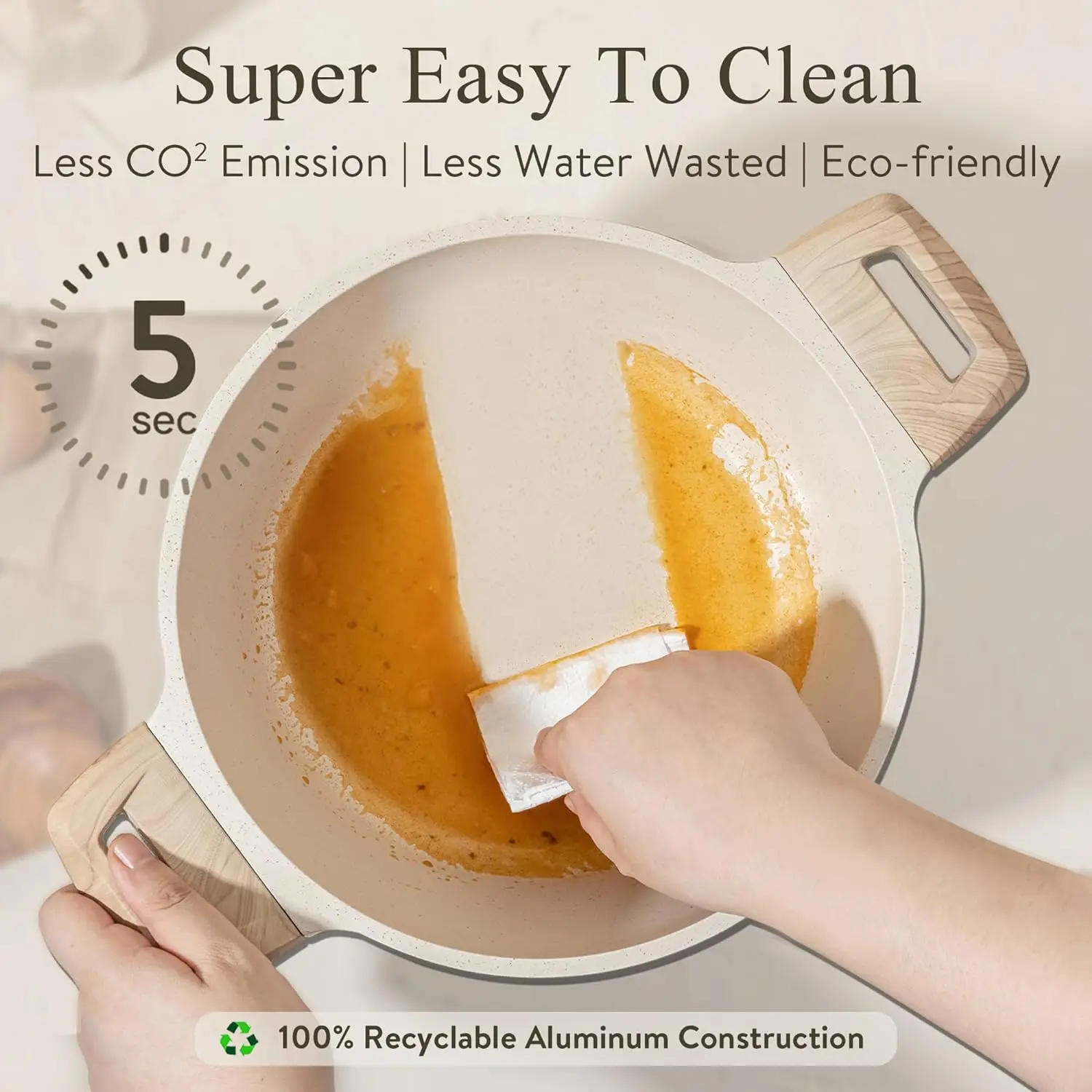 Description Picture 4 of itemPots and Pans Set Nonstick, White Granite Induction Kitchen Cookware Sets, 10 Pcs Non Stick Cooking Set