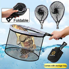 Handle Fly Fishing Hand Net Collapsible Small Mesh Foldable Landing Net Fishing Lures Net Outdoor Stream Fishing Tools Accessory