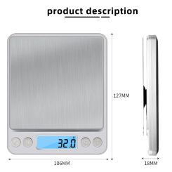3Kg/500G 0.01g Digital Kitchen Scale Precision Scales Jewelry Weighing For Food Diet Postal LCD Electronic Balance Measuring  ﻿