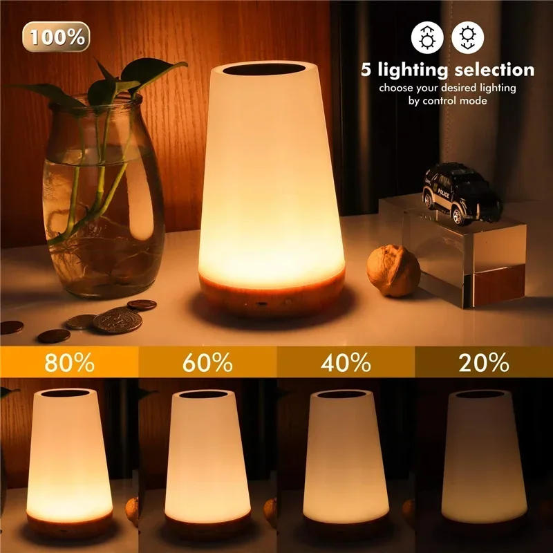 Description Picture 3 of itemTable Lamp Bedside Lamp For Bedroom 13 Color Changing Touch Night Light RGB Remote Dimmable USB Rechargeable Portable Room Light