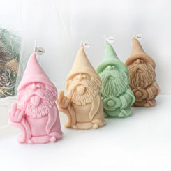 Cute Santa Claus Silicone Candle Mold for DIY Aromatherapy Candle Plaster Ornaments Soap Epoxy Resin Mould Handicrafts Making