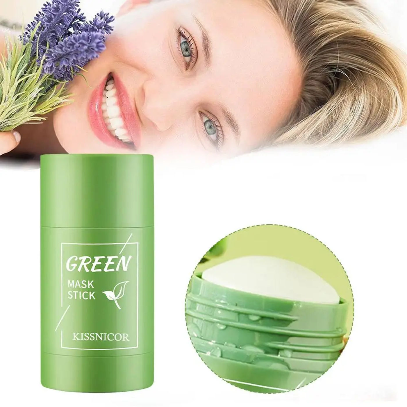 Description Picture 5 of itemFace Clean Mask Green Tea Cleansing Stick Mask Shrink Pores Deep Blackhead Remover Facial Cleansing Moisturizing Mask Skin Care