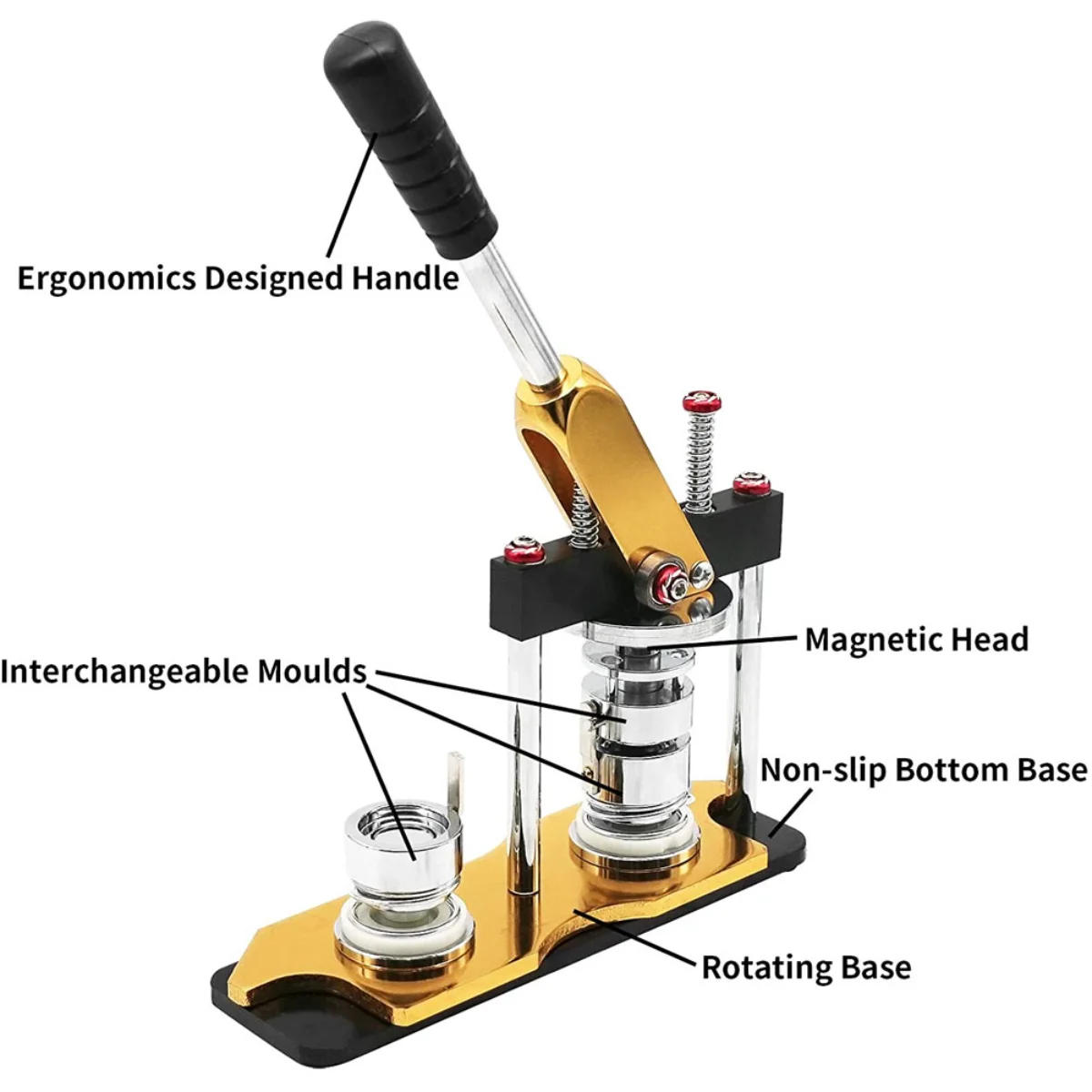 Description Picture 4 of itemBadge Button Maker Machine - 100Pcs Button Parts, DIY Pin Badges Set Button Press Maker Tools with Parts+Circle Cutter+Mold