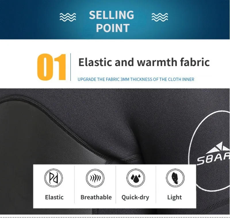 Description Picture 3 of itemProfessional Spearfishing Wetsuit for Men 3MM Thickness Full Body Thermal Surf Long Sleeve Dive Suit Neoprene Scuba Diving suit