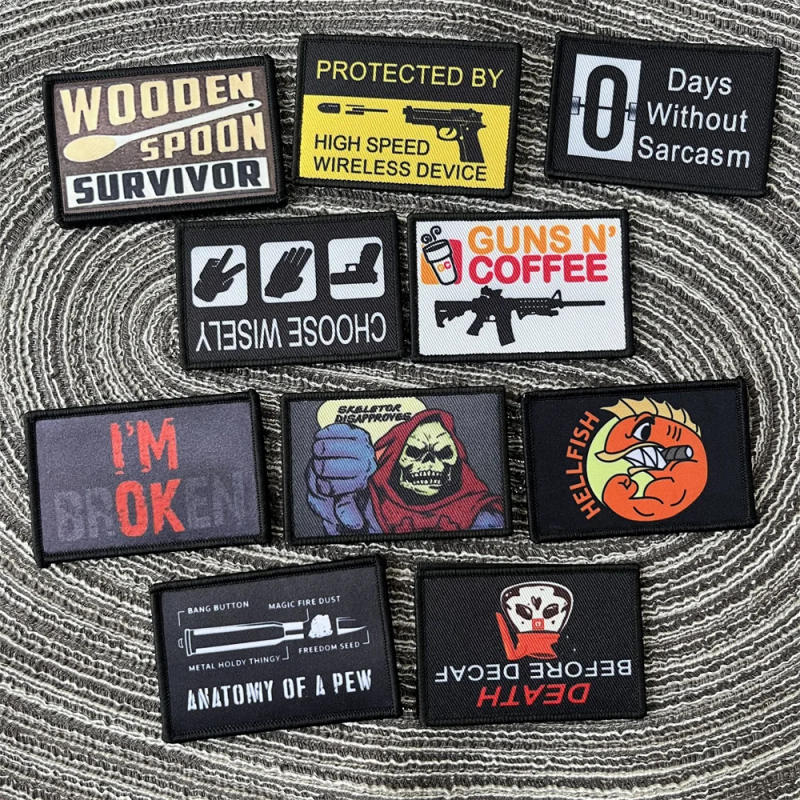 Description Picture 3 of itemDigital Printing Patch with Hook Backing for Clothes Tactical Military Backpack Patches Gun Badges Applique for Clothing