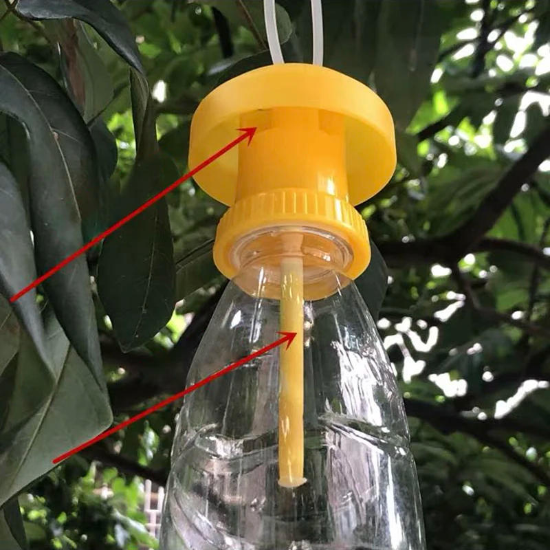 Description Picture 3 of itemDrosophila Fly Trap Killer Hanging Plastic Bottle Cap Trap Fly Catcher Pest Insect Control For Home Farm Orchard