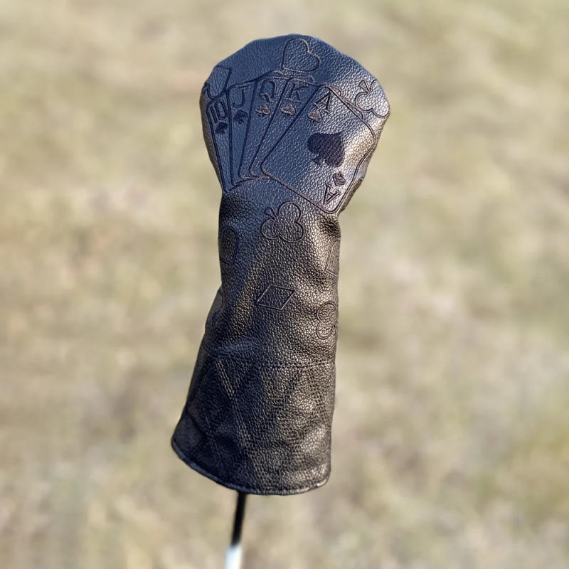 Description Picture 5 of itemPremium Black Poker Style Golf Club Head Covers - Durable Synthetic, Protective Case for Drivers, Woods, and Hybrids