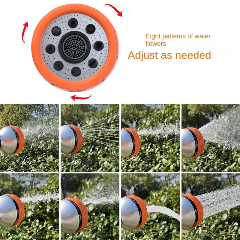 Description Picture 5 of item8-function Garden Sprinkler Water Gun for Watering Vegetables Thumb Push Garden Long Rod Watering Nozzle