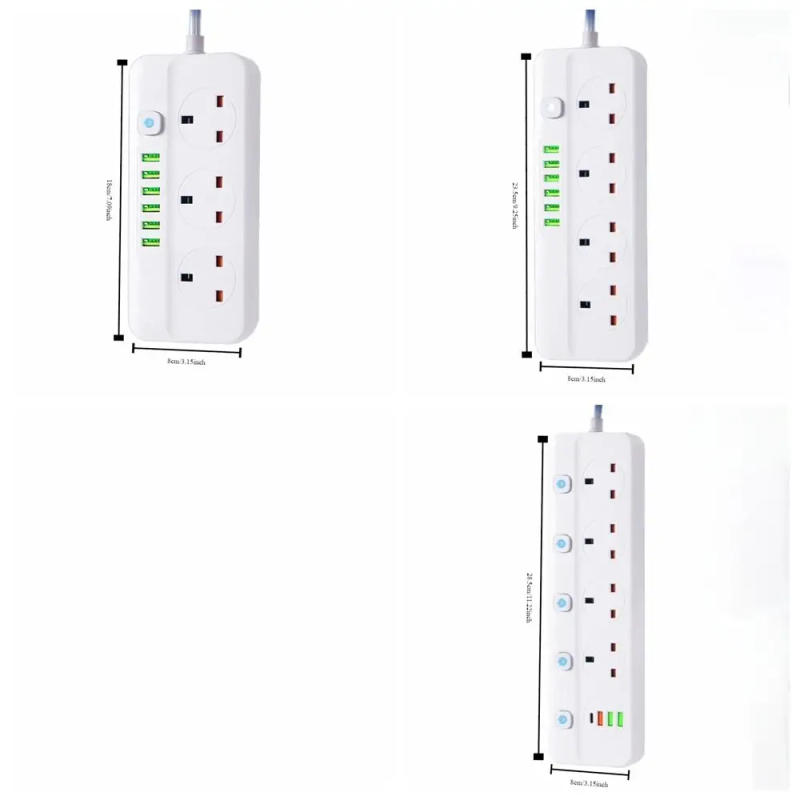 Description Picture 4 of itemPc Multi Universal Outlet Copper Extension Cord Electrical Socket British Standard Independent Switch Wiring Socket Office