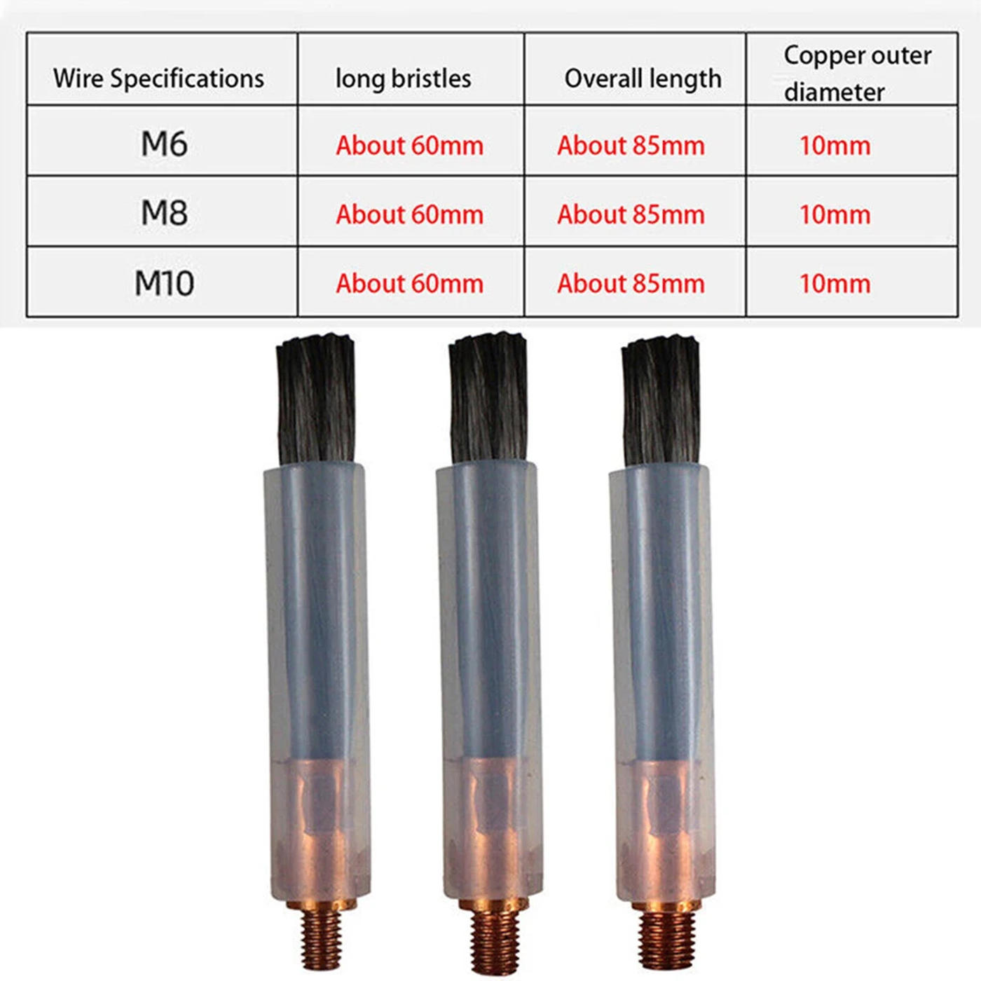 Description Picture 2 of item1PC Pickling TIG WIG MIG MAG Brush M6 8 10 Cover Cleaning Tool Weld Cleaner Weldseam Carbon Fiber Brush/Acid Scrubbing Brush