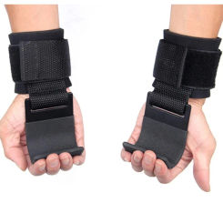 Weight Lifting Hooks Hand-Bar Wrist Straps Gym Fitness Hook Weight Strap Pull-Ups Power Lifting Gloves for Weight Training