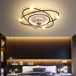 Nordic Ceiling Fan Light Wind Power Mounted Bedroom Lamp Dining Room Electric Fan Light Shaking Pendant Lamp Integrated Lighting