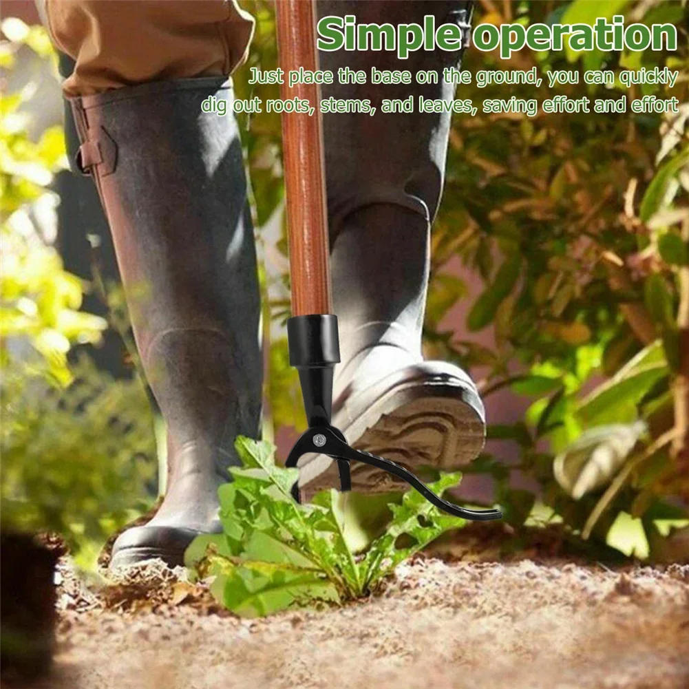 Description Picture 2 of itemRoot Remover Stand Up Weeding Tool Gardening Weeding Head Replacement Digging Weeder Claw Foot Pedal Weed Puller Black Weeders
