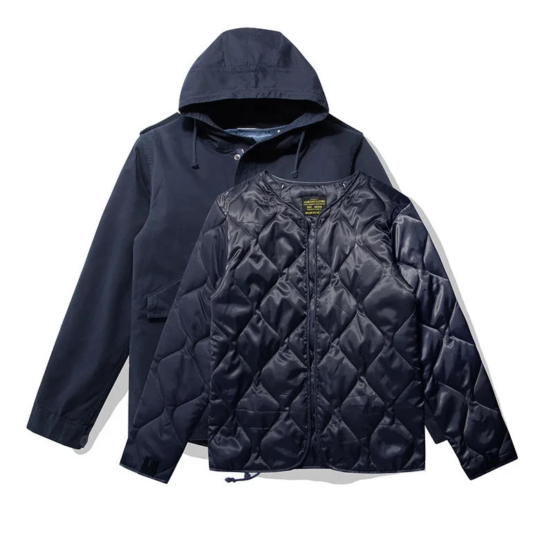 Description Picture 4 of itemMen's M51 Hooded Windbreaker Mid-length Military Style Liner Detachable Winter Autumn Warm Wear 2 in 1 Trench