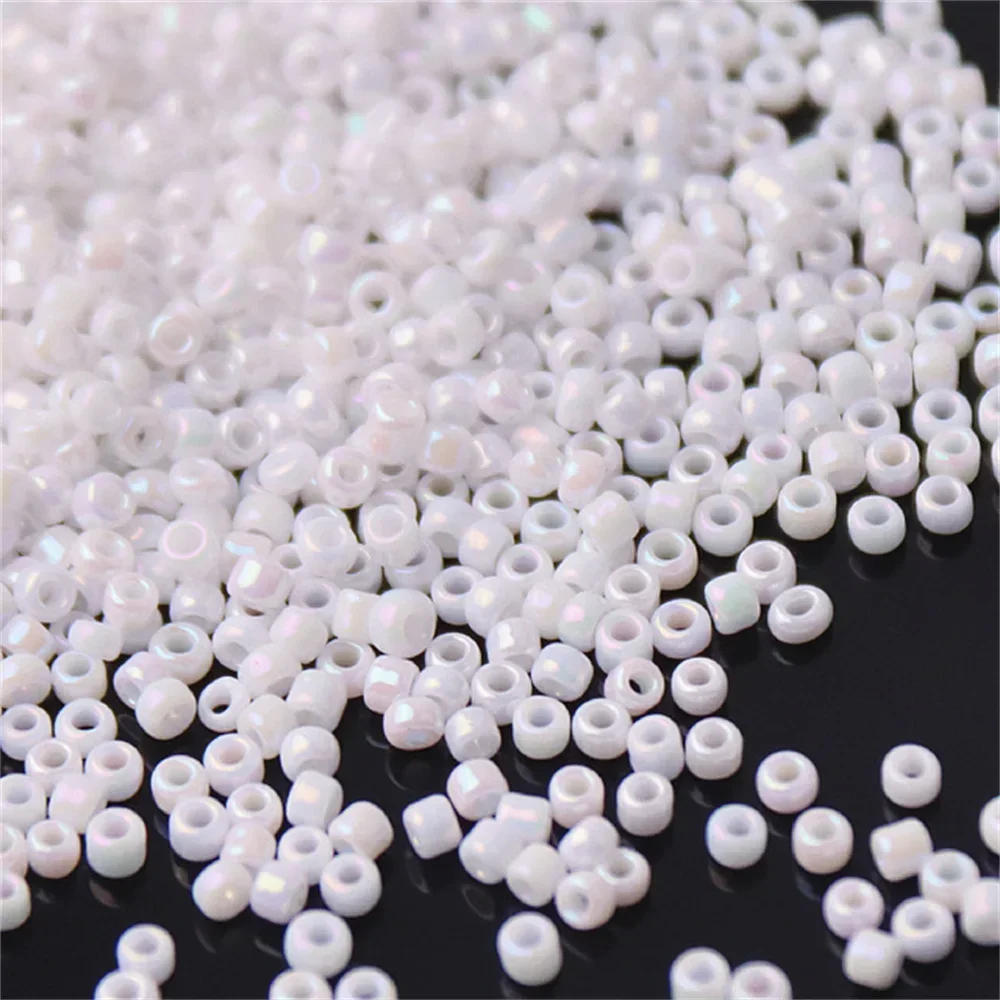 Description Picture 3 of itemWhite Series Czech Glass Seedbeads Multi Size 1.5mm 2mm 3mm 4mm Round Spacer Beads For DIY Jewelry Making Garments Accessories