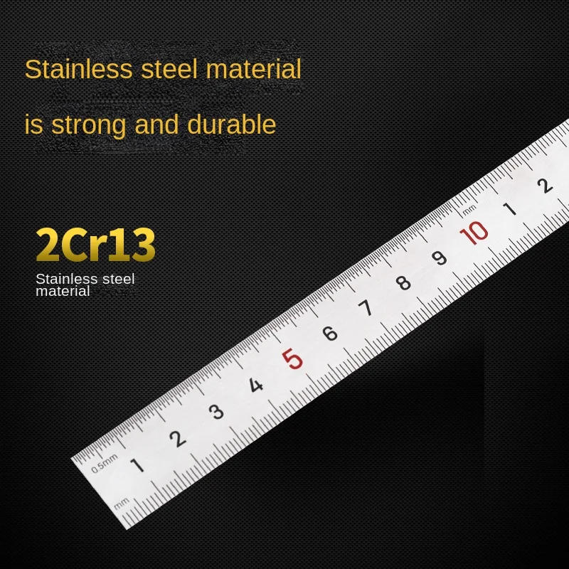 Description Picture 3 of itemDeli 1 Pcs 150/200/300/400mm Steel Gauges High Precision Household Straight Rulers Woodworking Portable Hand Measuring Tools