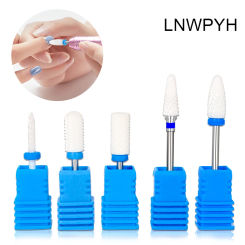 5 Pcs Ceramic Milling Cutter Manicure Nail Drill Bits Electric Nail Files Grinding Bits Mills Cutter Burr Accessories gel Remove