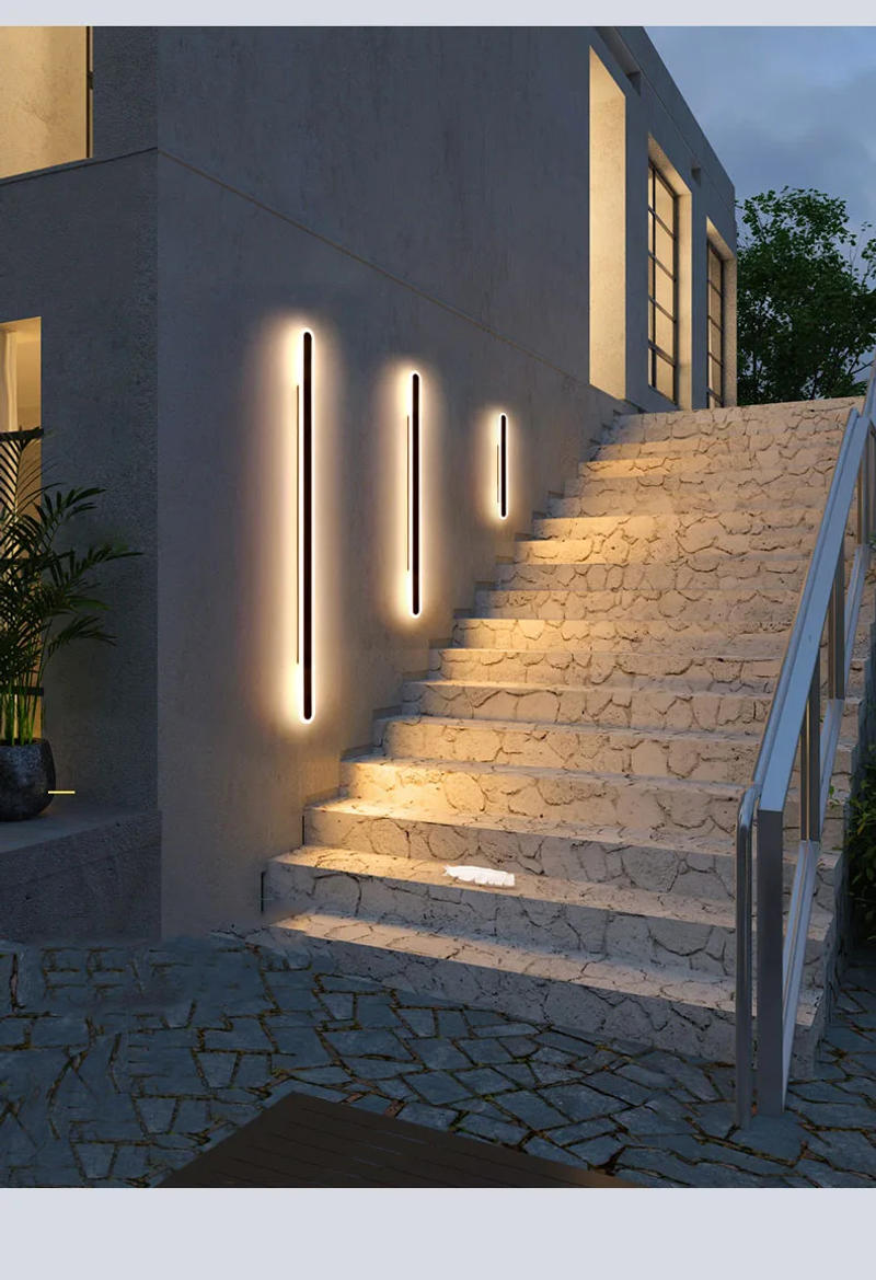 Description Picture 6 of itemOutdoor wall lighting waterproof long strip LED wall lamp residential area villa garden entrance 360 degree luminous wall lamp