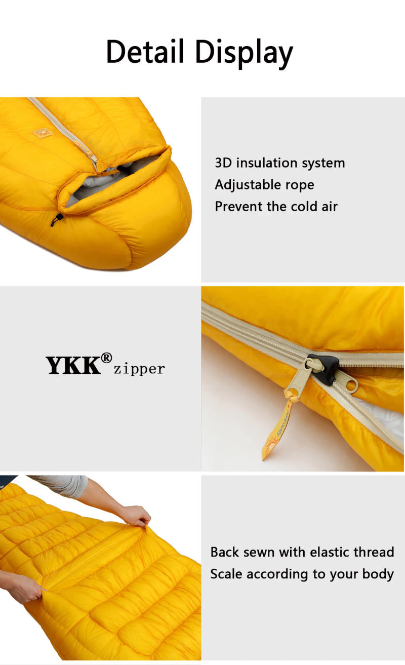 Description Picture 6 of item10D/7D Ultralight Down Sleeping Bag 800FP Dwon Outdoor Camping Hiking Sleeping Bags for Backpacking Adult Tourist