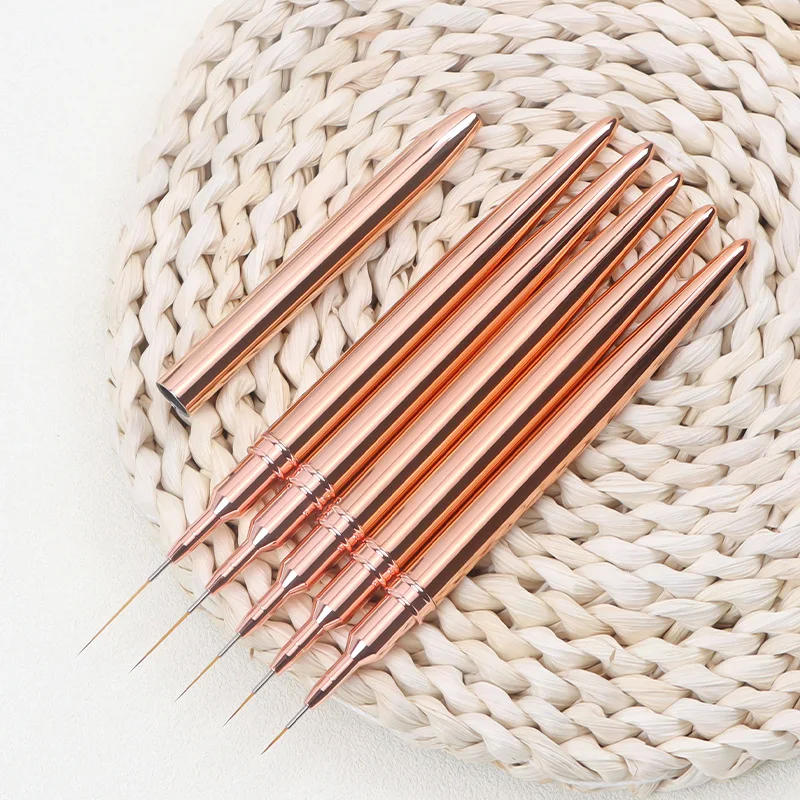 Description Picture 4 of item7/9/11/15/20mm Rose gold Nail Liner Brush French Stripe Painting Tools Nail Drawing Pen