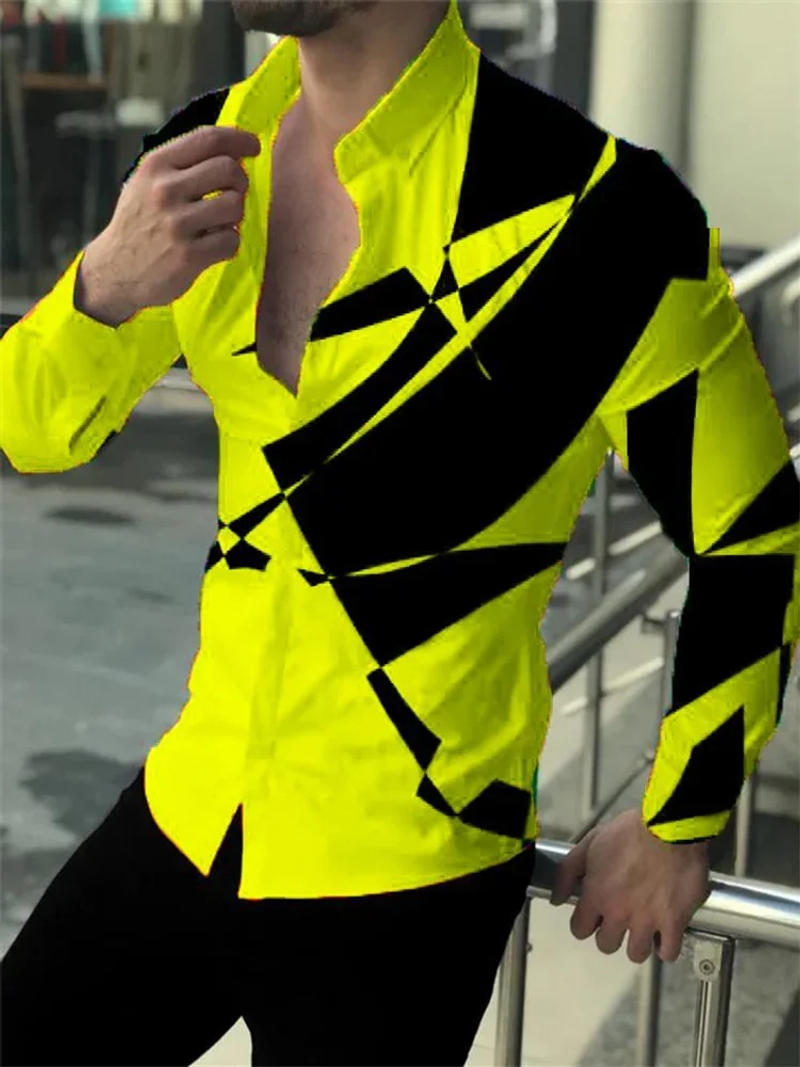 Description Picture 4 of itemFashion Simple Men's Striped Line Lightning Shirt Suit Stand Collar Costume Comfortable Party Prom 2023 New Plus Size